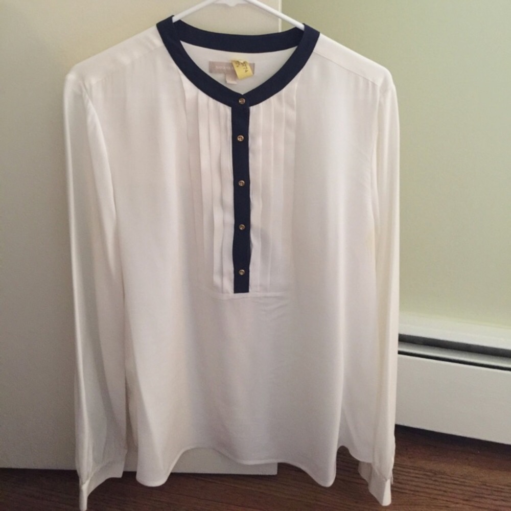 Banana Republic sheer blouse, white, size L